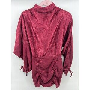 4Siennai Red Lace High Neck mini Dress Size M